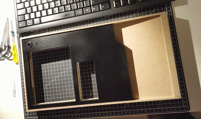 3|5: Test-fitting the painted panel.