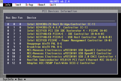 3|5: HWInfo: PCI devices.
