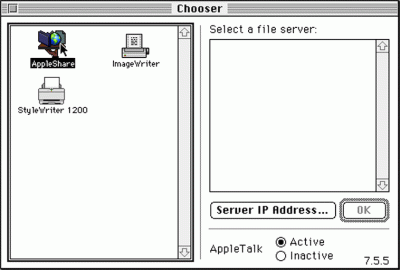 5|9: AppleShare bietet nun den magischen Knopf.