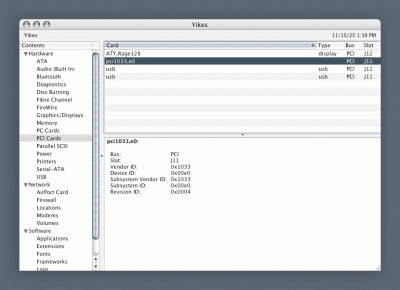 2|4: F&uuml;r eine Karte drei Eintr&auml;ge in System Profiler. Die Vendor-ID 0x1033 ist ein Hinweis auf NEC Electronics.