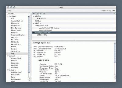 4|4: <q>USB High Speed Bus</q> und <q>Up to 480 Mb/sec</q> sind genau das, was ich sehen wollte.