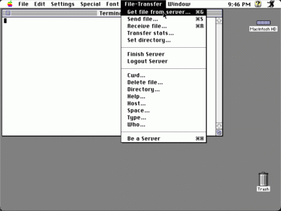 6|7: To grab a file from the other end of the line...