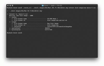 4|6: Konvertieren in ein Raw-Disk-Image.
