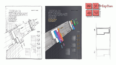 3|4: Skizzen zum ersten Plakat.